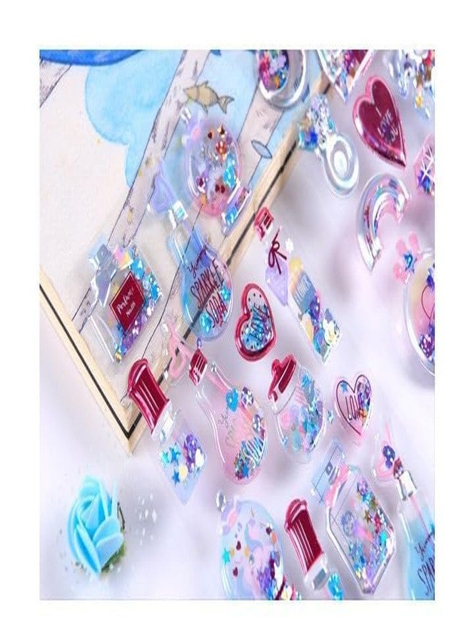 Parshya Kawaii 3D Puffy Stickers for Kids, 3D Stickers for Craft Book & Scrapbook, Self-Adhesive Kawaii Stickers Set, Cute Stickers for Girls and Boys(Random Theme) (Glitter Magic, 2) - Image 4